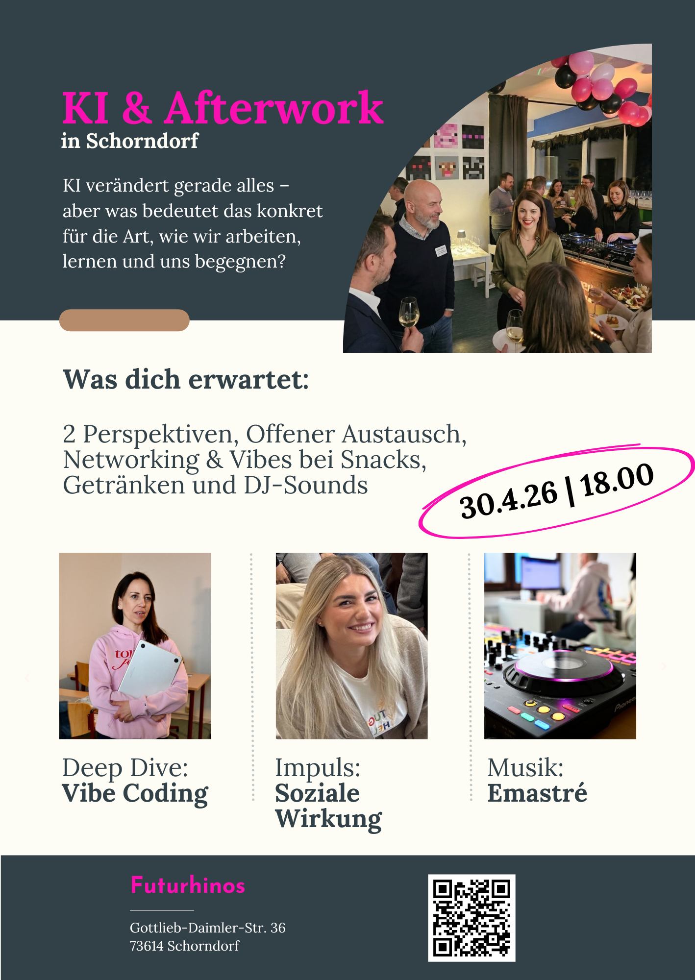 Plakat KI & Afterwork in Schorndorf – 30. April 2026